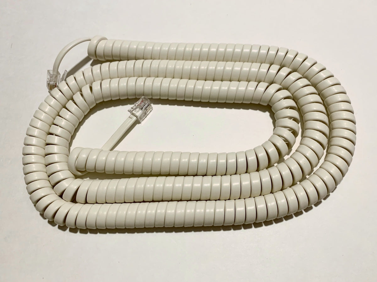 15 ft Telephone Handset Cord for Landline Phone - Bone Ivory - USA