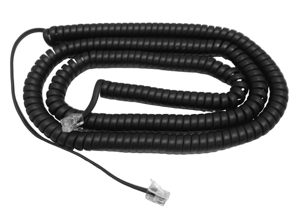 25 Foot Black Handset Receiver Curly Cord for Grandstream IP Telephone