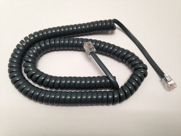 12 Foot Handset Curly Coil Cord for Avaya J100 Series IP Phone J129 J139 J169 J179 (Charcoal Gray)