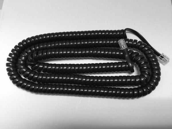 25 Foot Long Gloss Black Universal Telephone Handset Cord