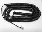 25 Foot Long Handset Receiver Curly Cord for all Polycom VVX and SoundPoint IP Phone (Black)