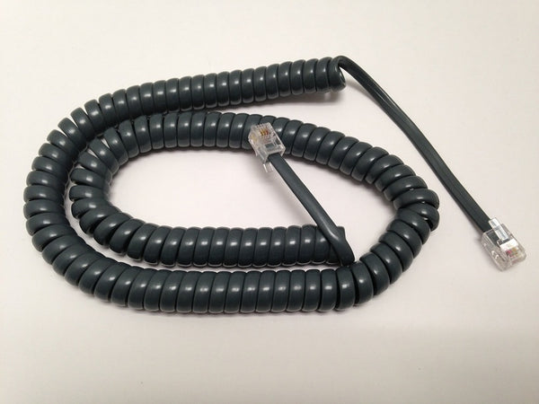 12 Foot Handset Cord Curly for Cisco 7800 7900 8800 Series IP Phone (Charcoal Gray)